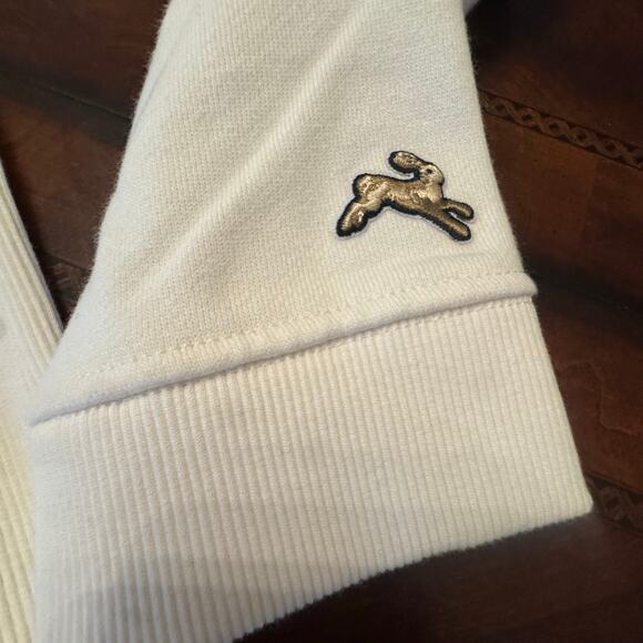 New Tracksmith Trackhouse Sweatshirt long sleeve white hood size small cotton - Picture 11 of 11